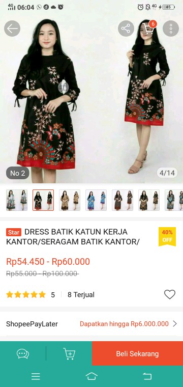 Tunik Batik Modern / Baju Batik Tunik Wanita / Cod M L Xl Xxl