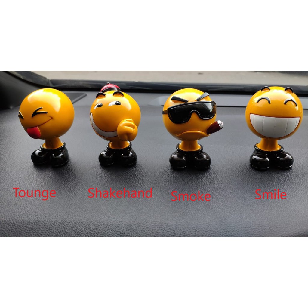 3D Emoticon Figure Kepala Goyang Dashboard Pajangan Hiasan Mobil