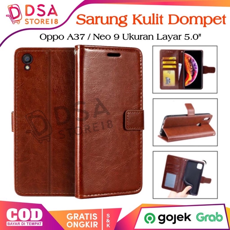 Case Oppo A37 / Casing Oppo A37 / Neo 9 Leather Case Flip Cover Wallet Dompet Hp Casing Kulit