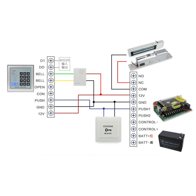 Gro 208KD Kontrol Power Supply Untuk Video Bel Pintu Electric Strike Lock Bolt Locks