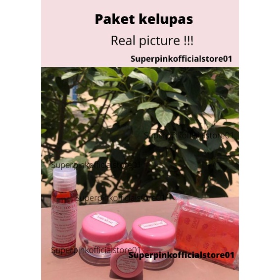 SUPER PINK paket pengelupasan / paket pemutih wajah/skincare wajah / skincare glowing
