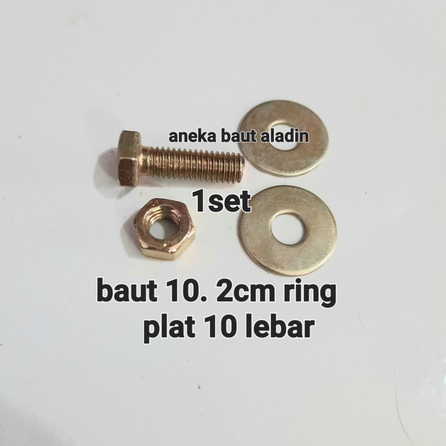 baut mur ring 10. 2cm isi 10set