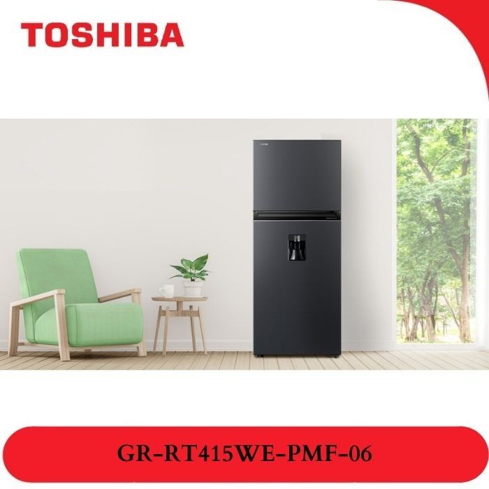 TOSHIBA Lemari Es 2 Pintu + Dispenser 312 Liter GR-RT415WE-PMF / Kulkas 2 Pintu 95 Watt GRRT415WEPMF / GRRT415WE / GRRT415