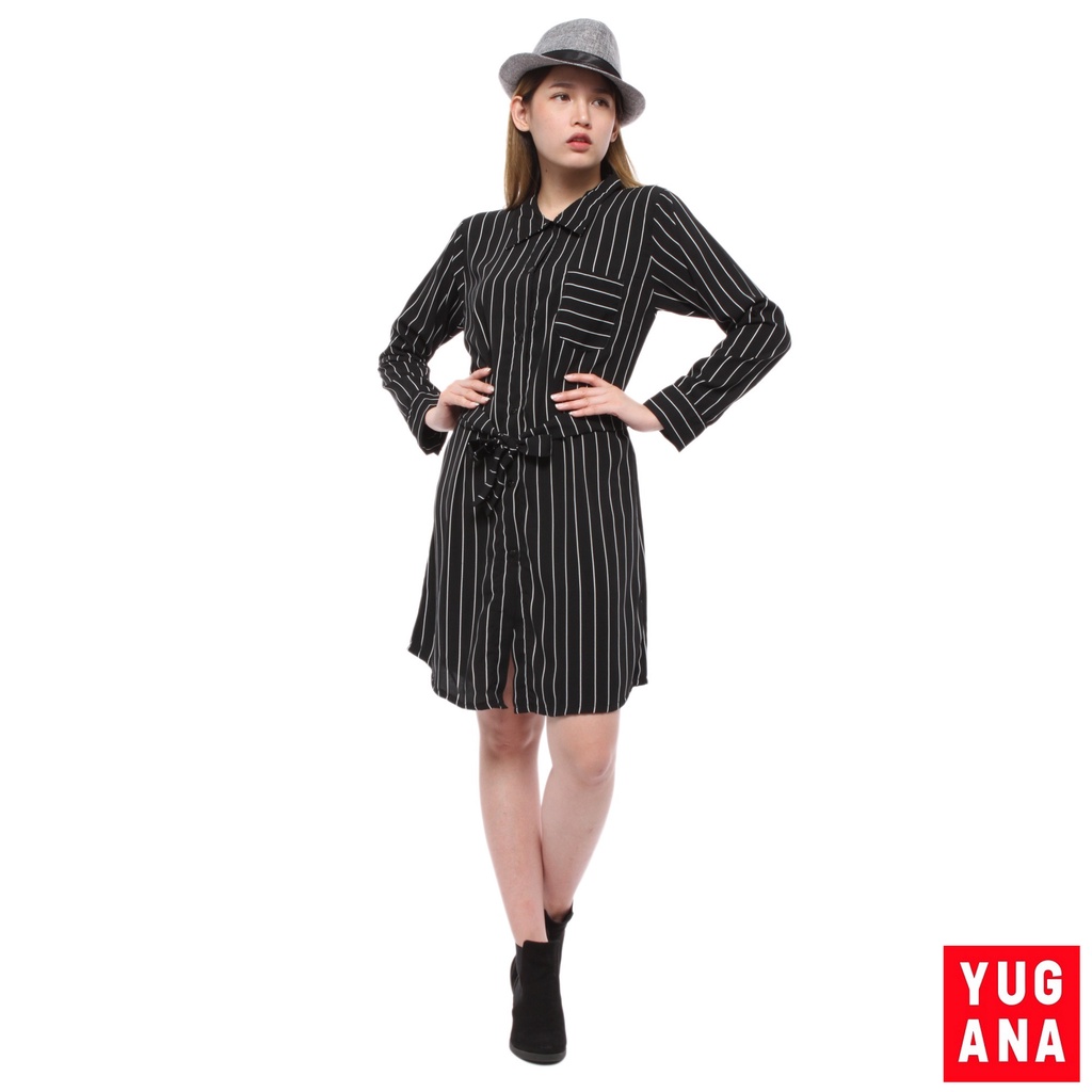 - 03631 Tunik Oversize Wanita Lengan Panjang Garis