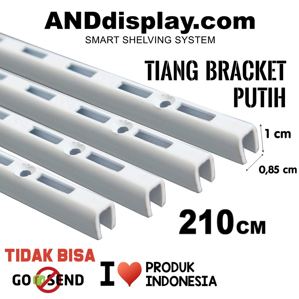 TIANG BRACKET PUTIH 210CM BRAKET PENYANGGA RAK DISPLAY