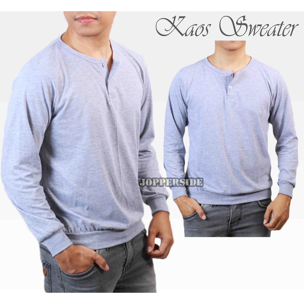 ORIGINAL kaos sweater distro vintage misty polos kancing henley sweatshirt pria wanita ksw1