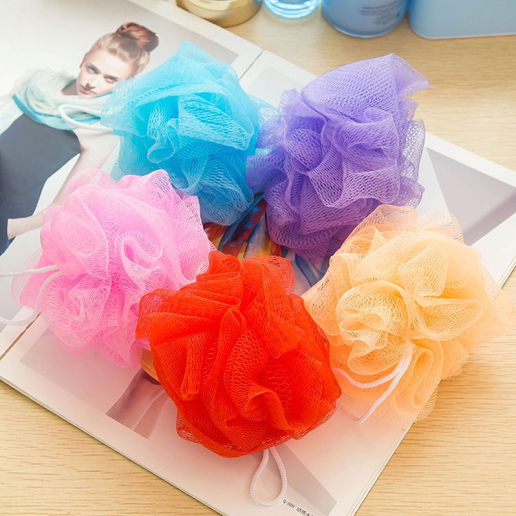 (1 Pc) Spons Mandi Bahan Mesh Loofah Warna Acak