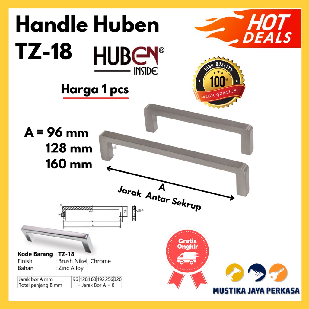 Handle Lemari Pegangan Laci HUBEN TZ-18 Murah Awet