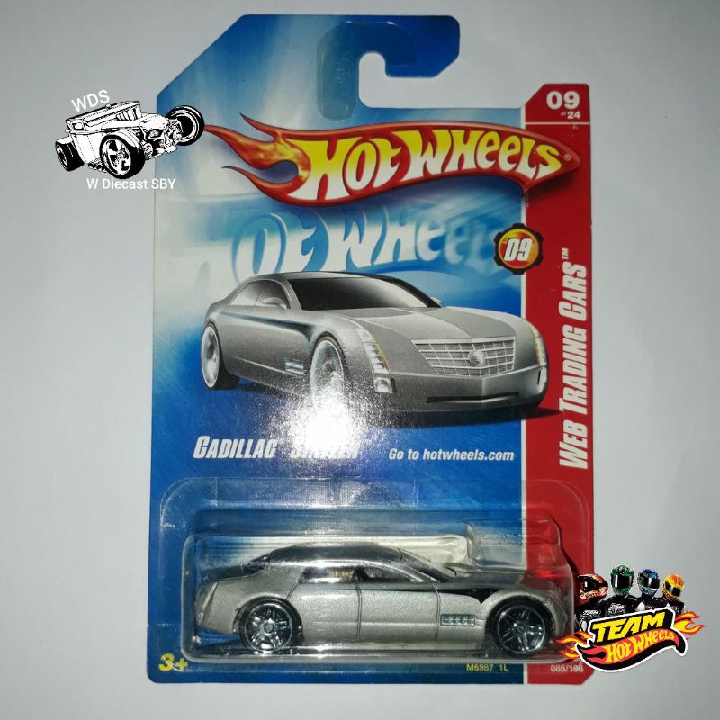 Hot Wheels Cadillac Sixteen Silver Web Tranding Cars Hobi Mainan Mobil Balap Race
