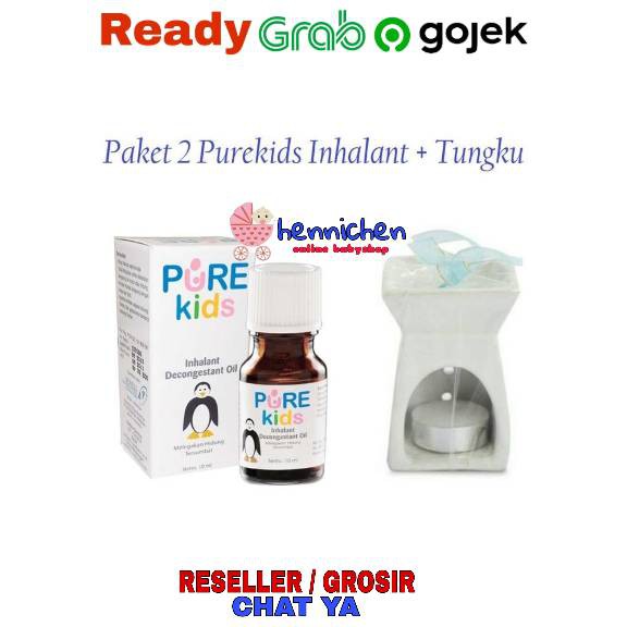 [Isi 2 pcs+Tungku] Purekids Pure Kids Inhalant Decongestant Oil Pure baby Obat Hidung Tersumbat Anak