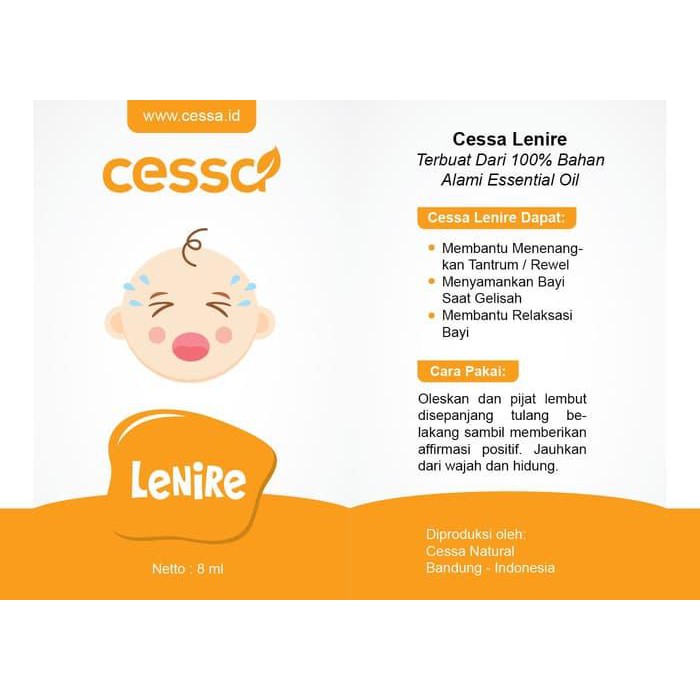 Cessa Lenire 8 ml - Essential Oil untuk Bayi Rewel
