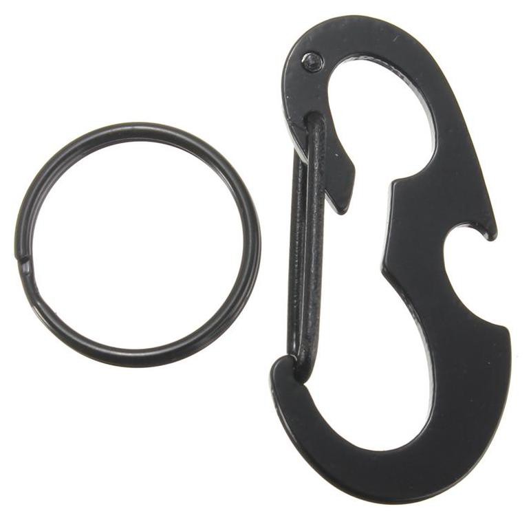 Relefree Black Beetle EDC Carabiner Stainless Steel with Bottle Opener - XT-11 - Black