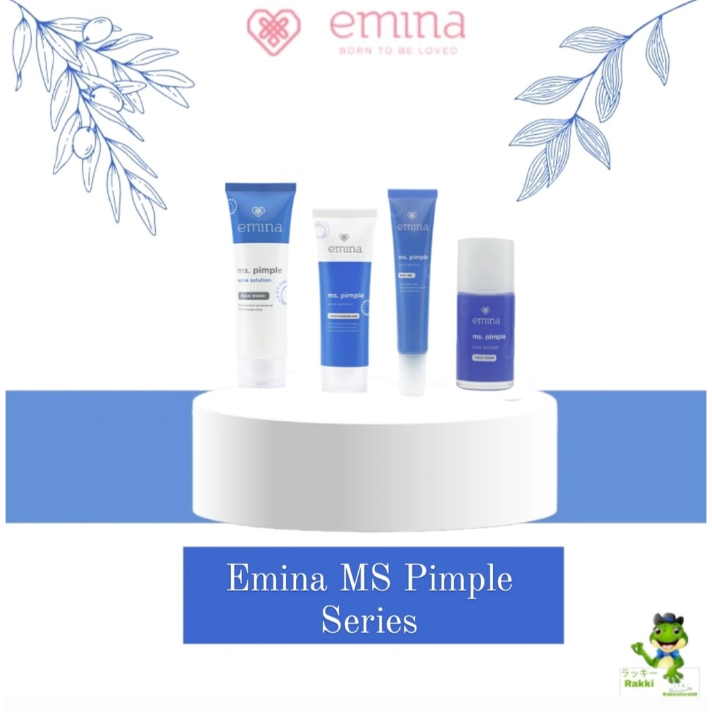 ❣️Rakkistore99❣️  Emina MS Pimple Acne Solution Face Wash 50ml/Moist Gel 20g/Spot Gel 15g/Face Toner 50ml