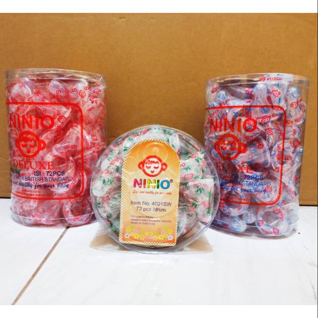 Ninio Dot Nipple Silicon Botol Susu Ukuran Size S -M- L