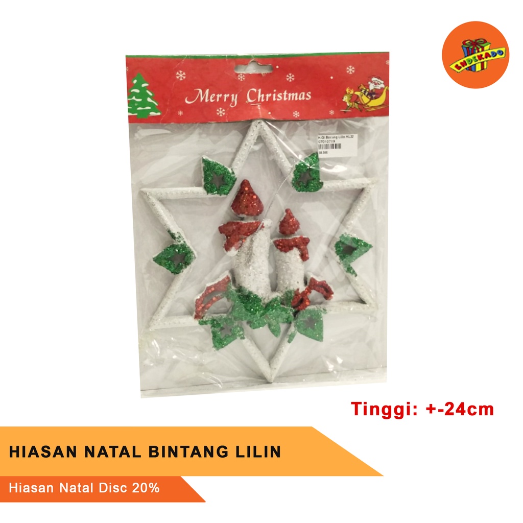 HIASAN NATAL BINTANG LILIN - Hiasan Natal