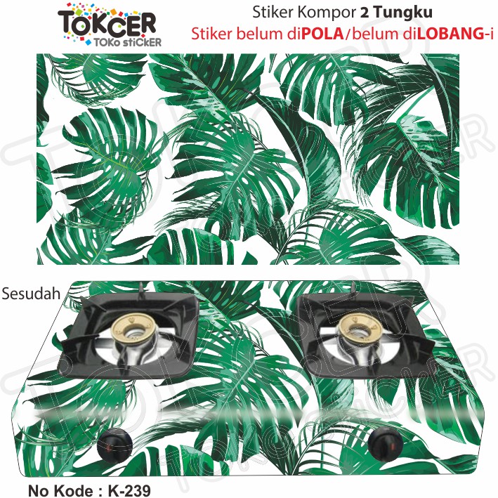 Stiker Kompor 2 Tungku MONSTERA