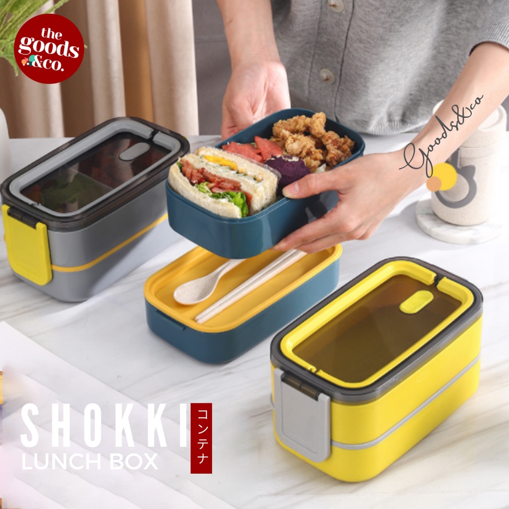 Lunch Box Set Anti Tumpah Kotak Makan Susun Tempat Bekal Makan Sekat Kotak Bekal Makan