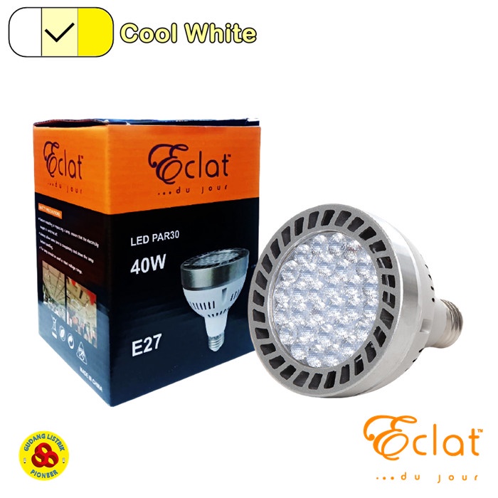 Eclat LED PAR30 40W Semu E27 Bohlam Lampu Sorot LED Body Putih CW