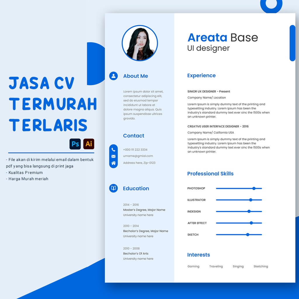 Jasa Buat CV Untuk Lamaran Kerja | Resume | Daftar Riwayat Hidup