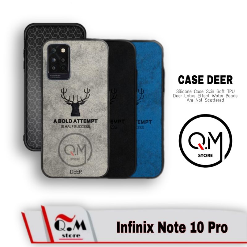 PROMO Case Deer Infinix Note 10 Pro / Infinix Note 10 / Infinix Note 10 Pro NFC Softcase Bermotif  Cloth Rusa Jens