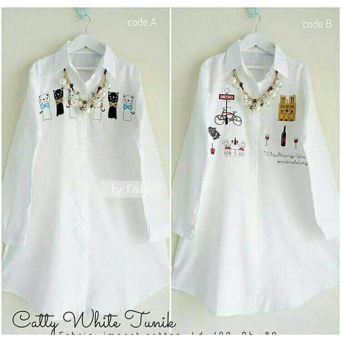 Fashion Muslim Kemeja putih / Baju busui / Atasan wanita murah