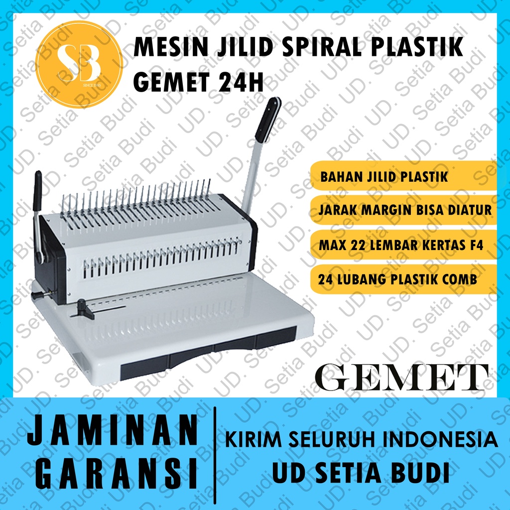 Mesin Jilid Spiral Plastik GEMET 24H Asli dan Bergaransi