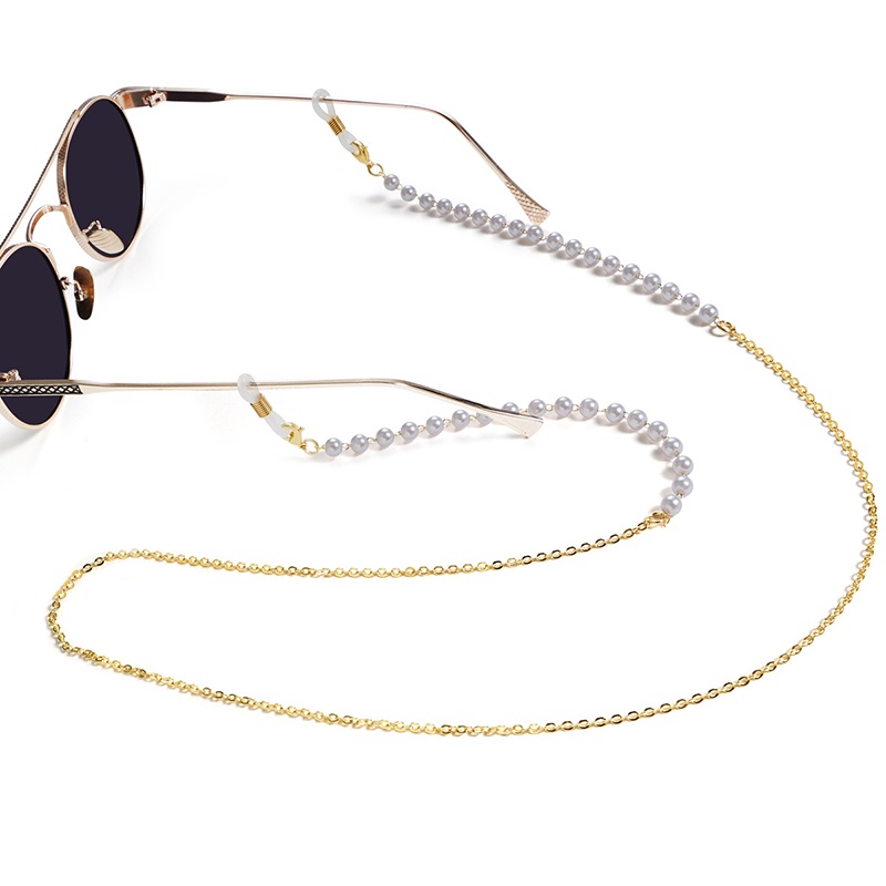 2-in-1 Fashion Women Imitation Pearl Eyeglasses Chain / Anti-lost Around Neck Mask Hanging Rope