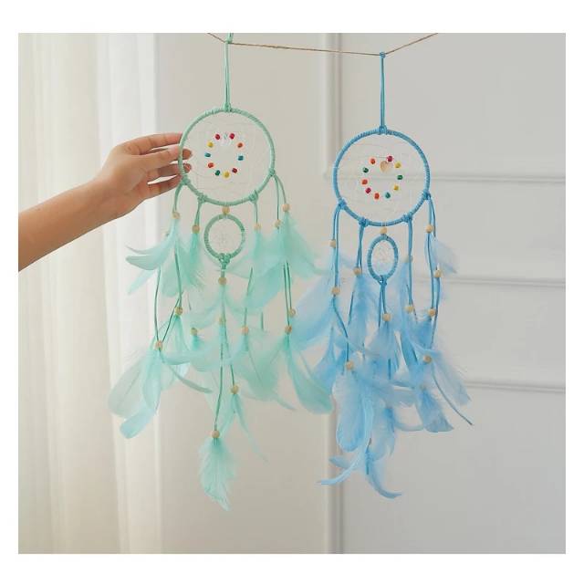 Pajangan Gantung Dream Catcher Bulu