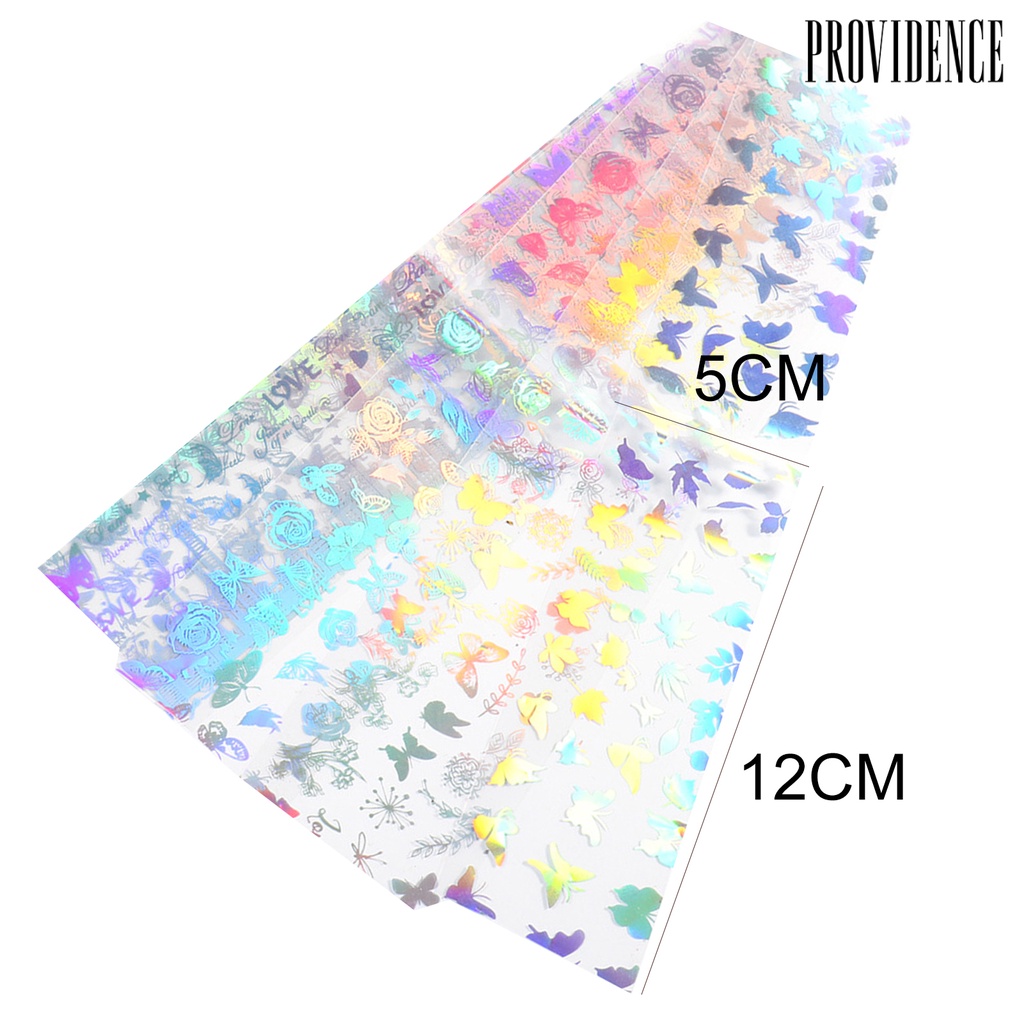 Providence 10Pcs/Set Nail Sticker 3D Gradient Shiny Laser Butterfly Shape Colorful Nail Decals for Salon