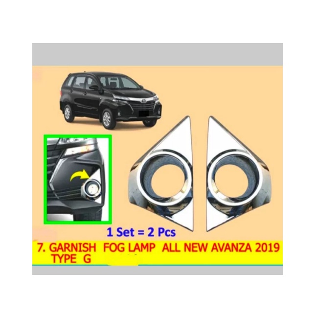 Foglamp Chrome All New mobil Avanza Type G 2019 sapai 2021