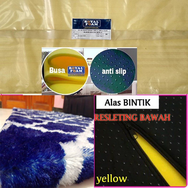 Berkah Saluyu ( Anti Selip ) KARPET  BULU RASFUR RAFSUR MOTIF PANJANG 150CM LEBAR 100CM TEBAL3.5CM