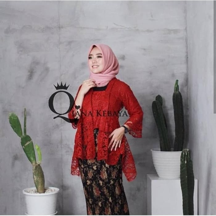 set kebaya brukat kutubaru qiana berkualitas