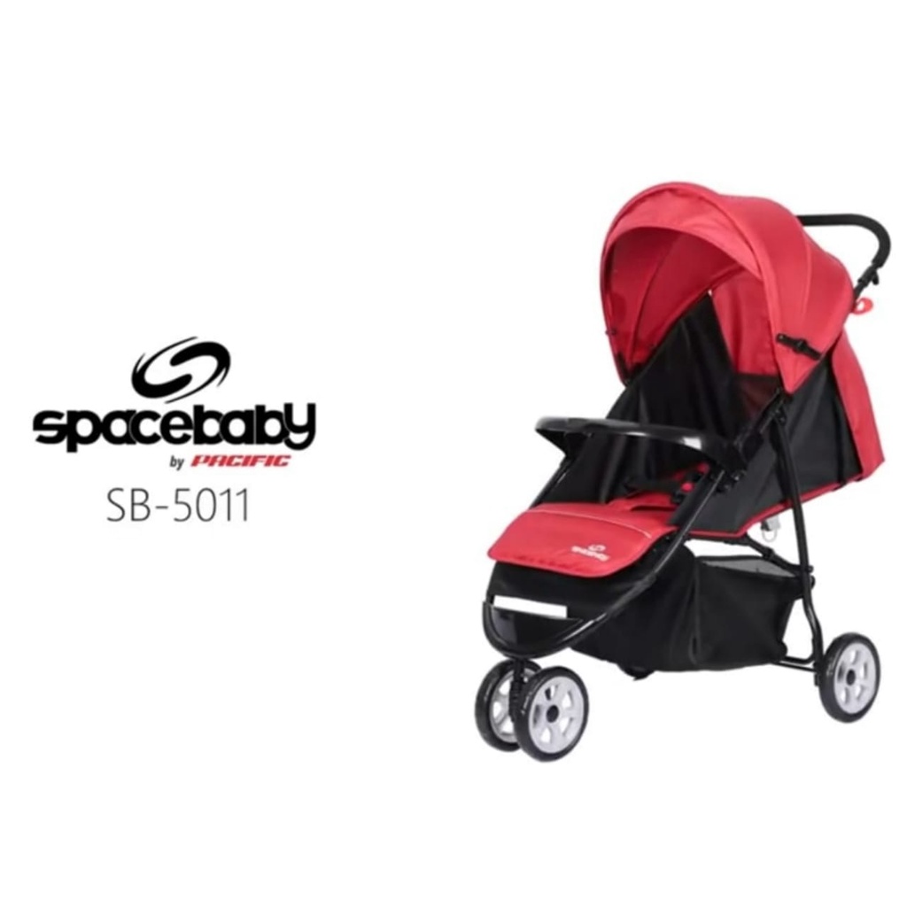 SPACEBABY Stroller SB 5011/6202/6211/SB 6215/SB 6216/SB 325-1/SB 329-1 Kereta Dorong Bayi Hadap Depan Belakang-SB 5011 RED