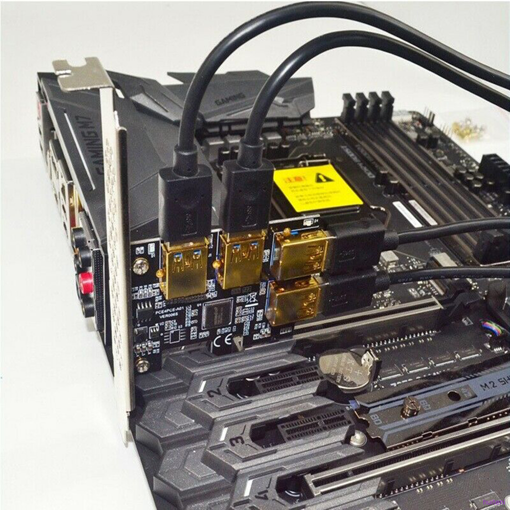 Papan Adapter Expansion Card Pci-E Ke Usb 1-4 Dengan 4 Usb 3.0
