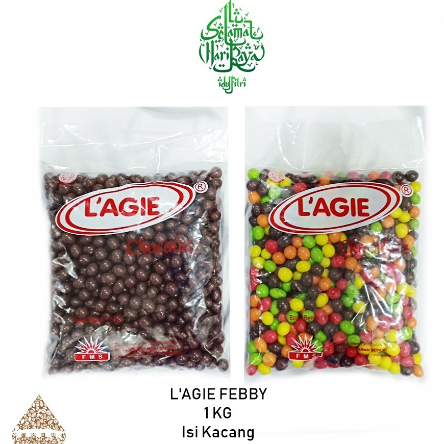 

L'agie Febby Cokelat Warna Isi Kacang 1kg LAGIE Kiloan Lebaran