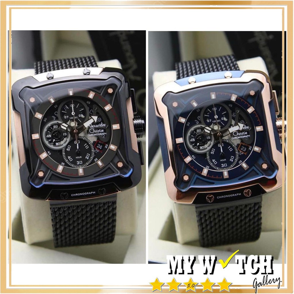 Jam Tangan Alexandre Christie / Alexander Pria AC 3039 MC Chronograph Original Diameter 4,5 cm