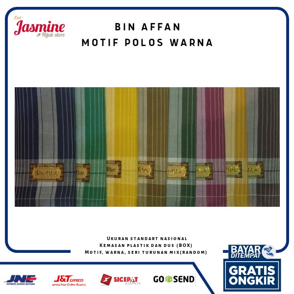 Sarung tenun bin affan polos warna hitam putih