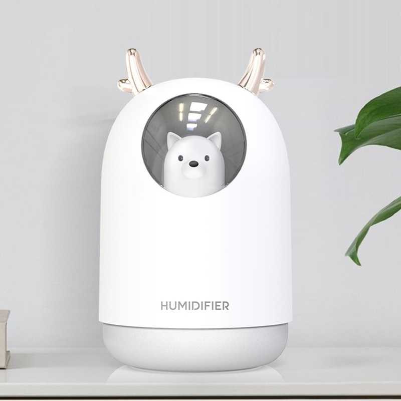 {FREE OIL} Humidifier Diffuser Aromaterapi LED Beruang Perngharum Ruangan 300ml Murah