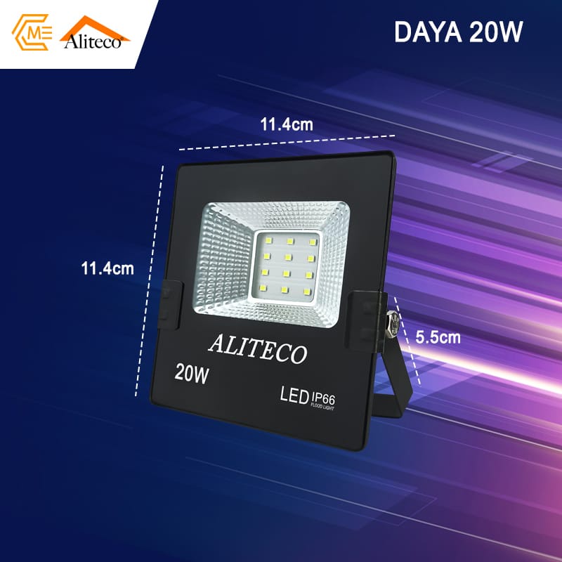 Lampu Sorot/Lampu Tembak Floodlight LED 20 Watt 220V AT-3018 IP 66