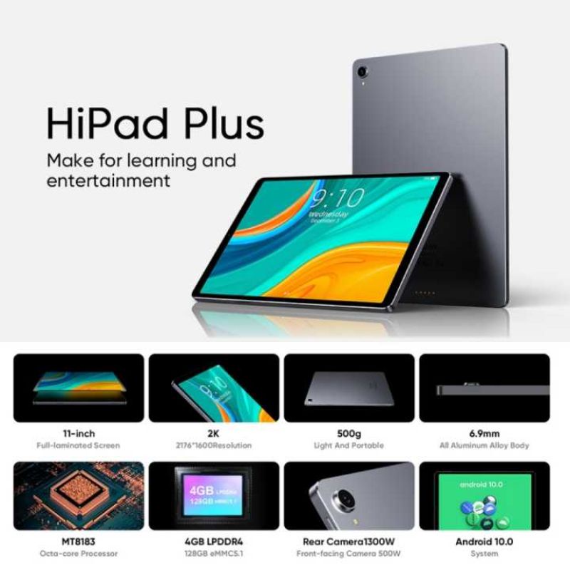 Tablet Android 11 Chuw i Hipad Plus 4/128GB 11&quot;  MT8183 Octacore  IPS  7300mah