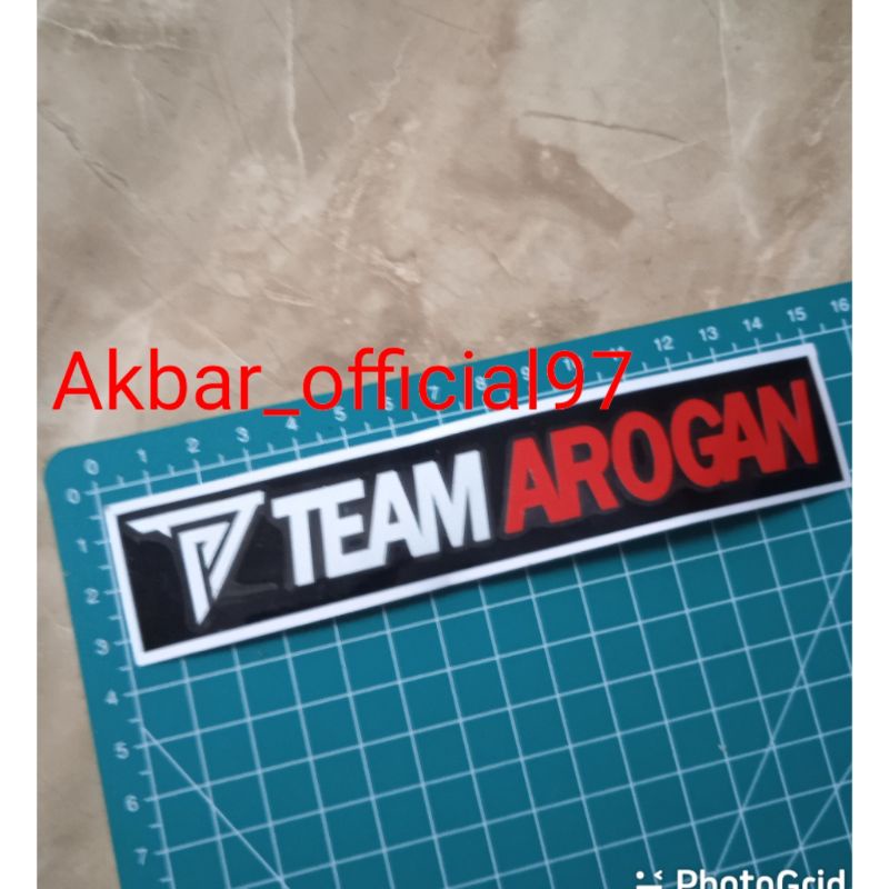 

stiker cutting team arogan black white 15 cm