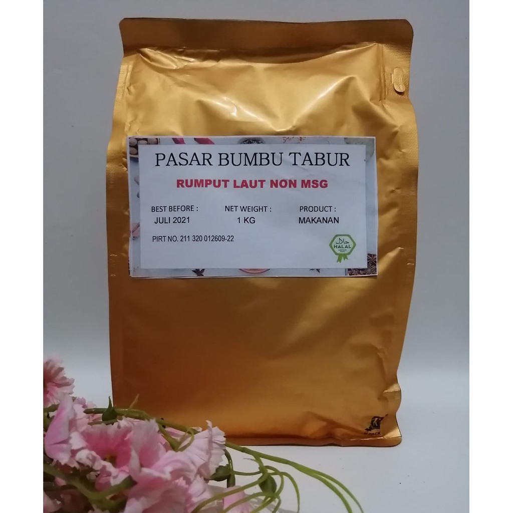 

BUMBU TABUR RUMPUT LAUT / SEAWEED NON MSG 1 KG BUBUK MAKAKAN ENAK MURAH HALAL
