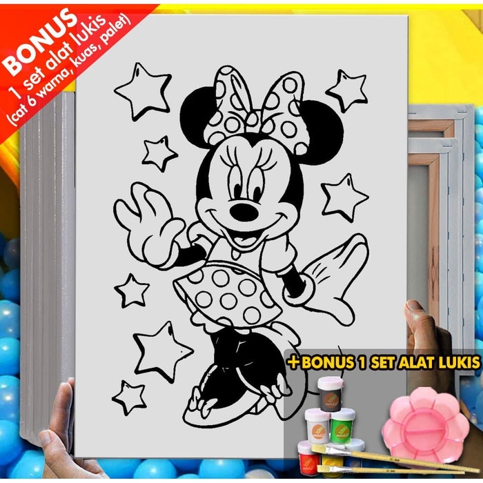

Kanvas Gambar Minnie Mouse Melukis Untuk Anak Mewarnai Lukis MEL1218