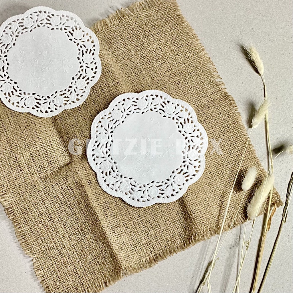 (10 pcs) KERTAS DOLLY 5,5 INCH | Paper Doilies - Round Paper Doyleys - Kertas Tatakan Toples - Kerta