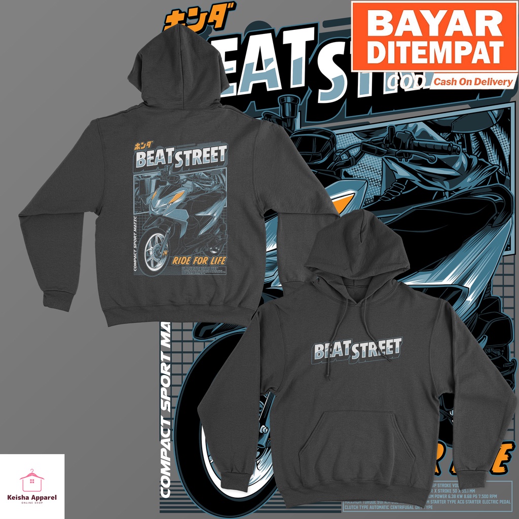 JAKET HOODIE HONDA BEAT STREET 2022 SERIES HOODIE BEAT STREET COWOK CEWEK