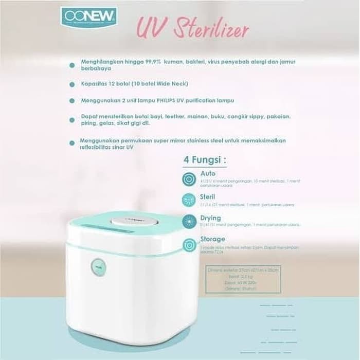 Makassar ! UV Sterilizer with Dryer OONEW TB1915