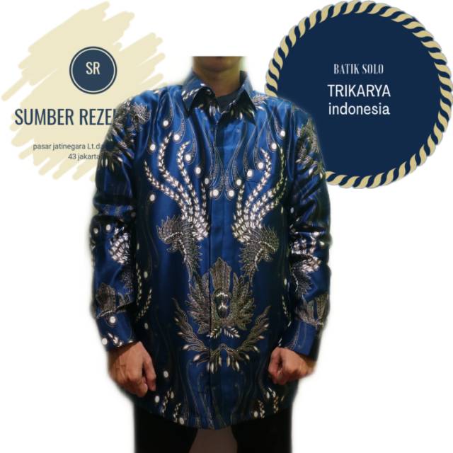 Batik lengan panjang semi sutra, murah