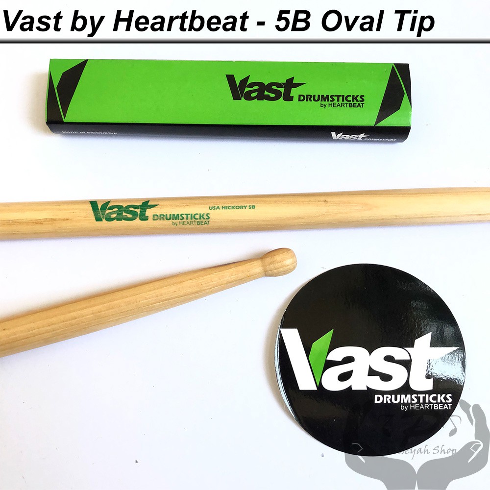 Stick Drum 5A 5B 7A Vast by Heartbeat Oval Tip Hickory Natural