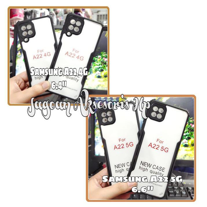 Anti Shocking Samsung A22 4G 6.4 A22 5G A13 4G Hardcase List Hitam Acrylic Case