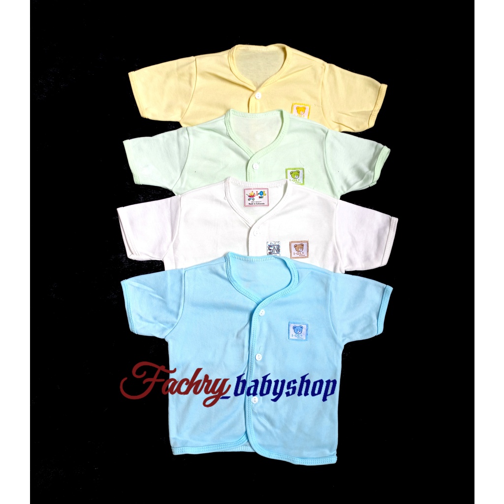 I-OL BABY 4 pcs baju bayi lengan pendek polos kancing depan